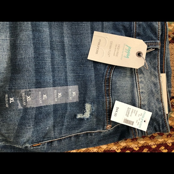 Denim flex 🔺high rise 🔺plaid back Jeggings - Picture 2 of 5